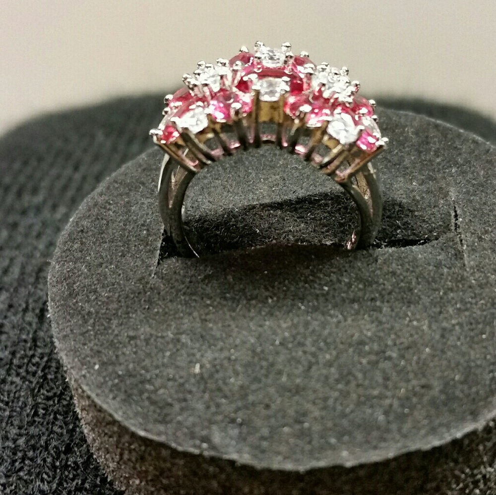 Ruby And Cubic Silver Ring - image 2
